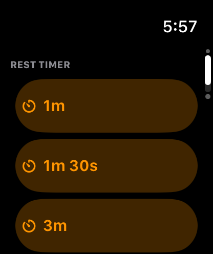Apple Watch rest timer