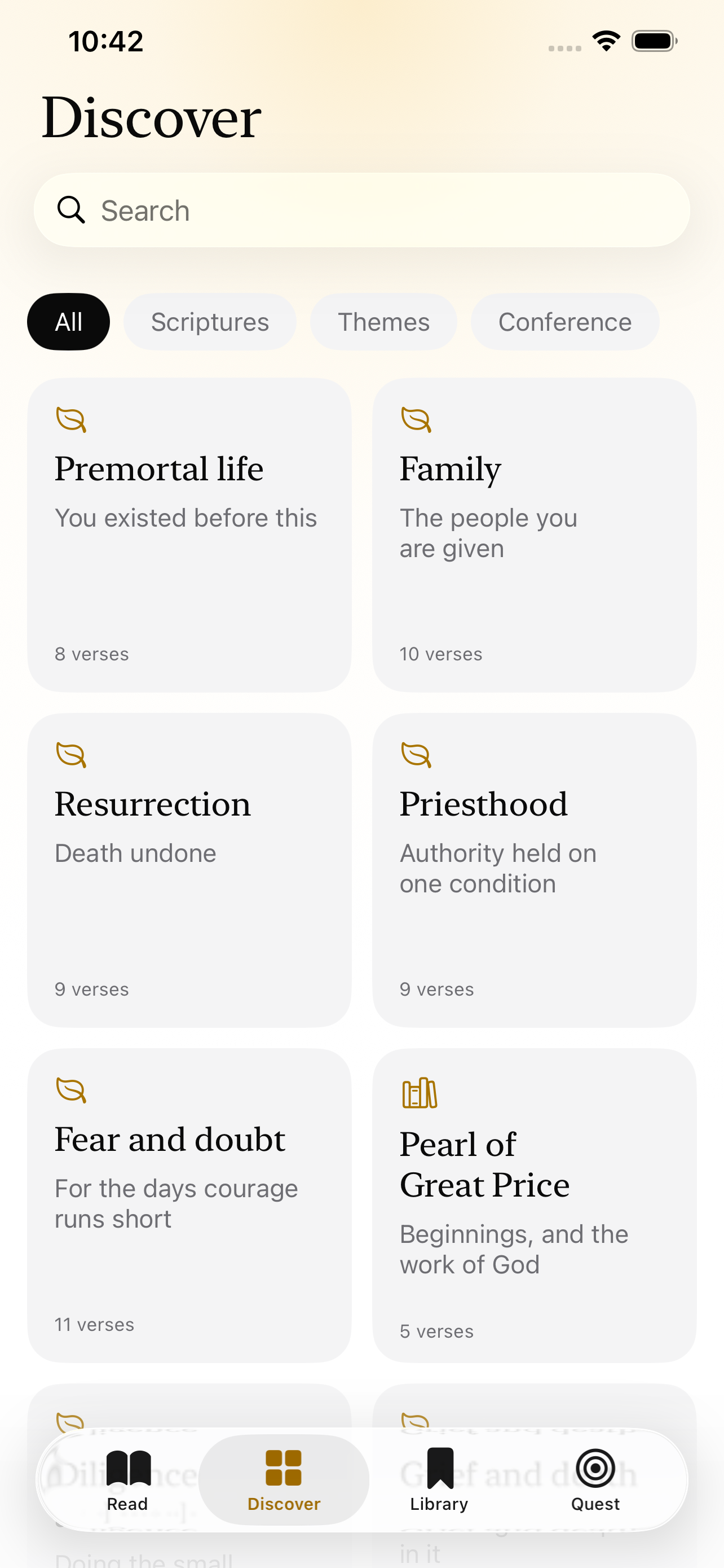HopeScroll discover screen