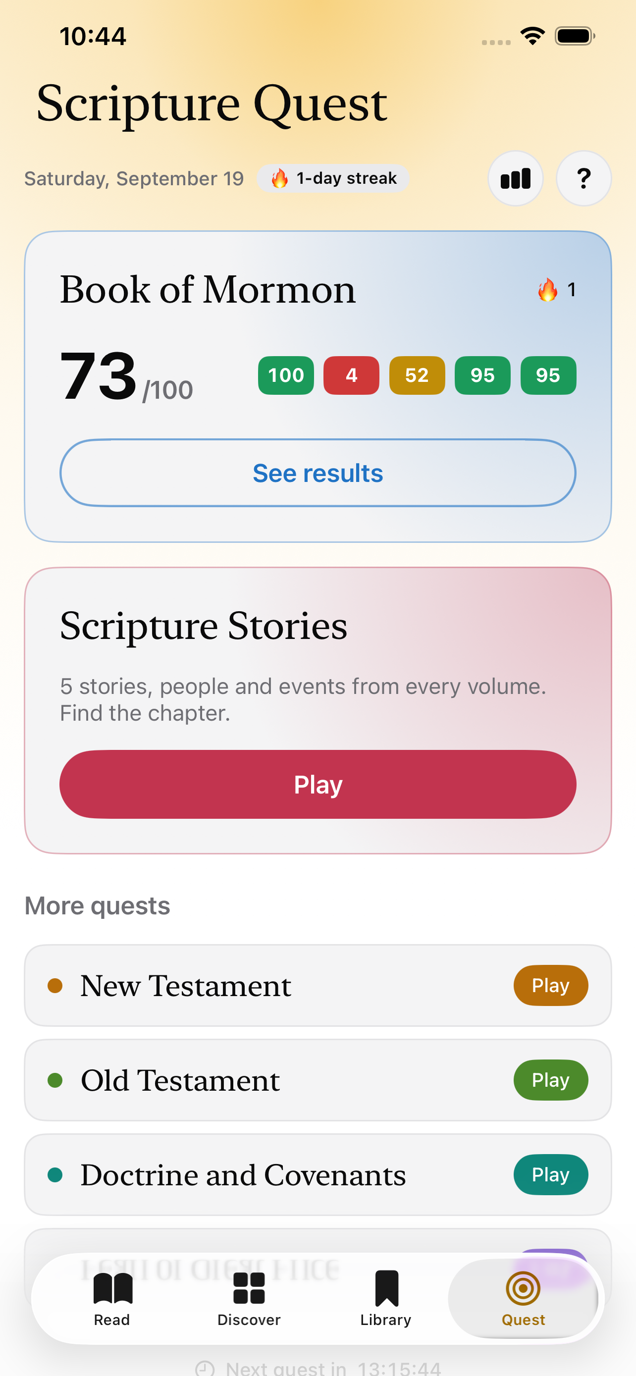 Scripture Quest after playing