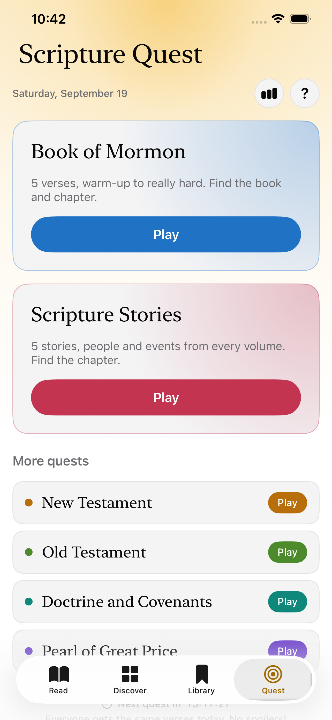 HopeScroll Scripture Quest daily game